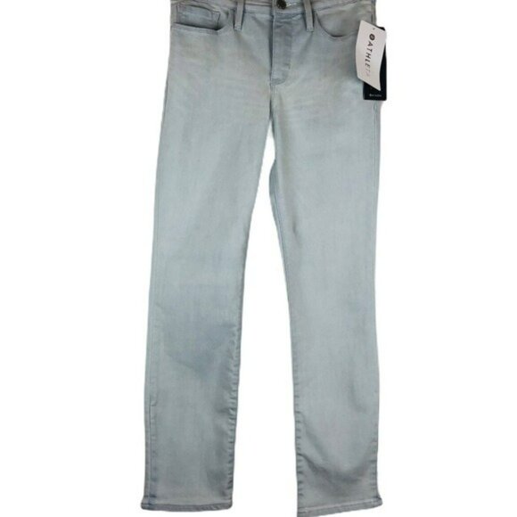 NWT Athleta Sculptek Skinny Crop Jeans Stretch Glacier Light Wash Size 6 - Picture 1 of 12